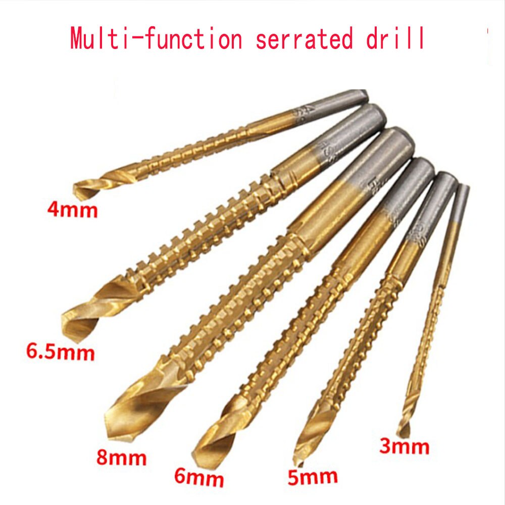 1 pièces titane plaqué bois crantée perceuse fente scie ligne de forage foret HSS