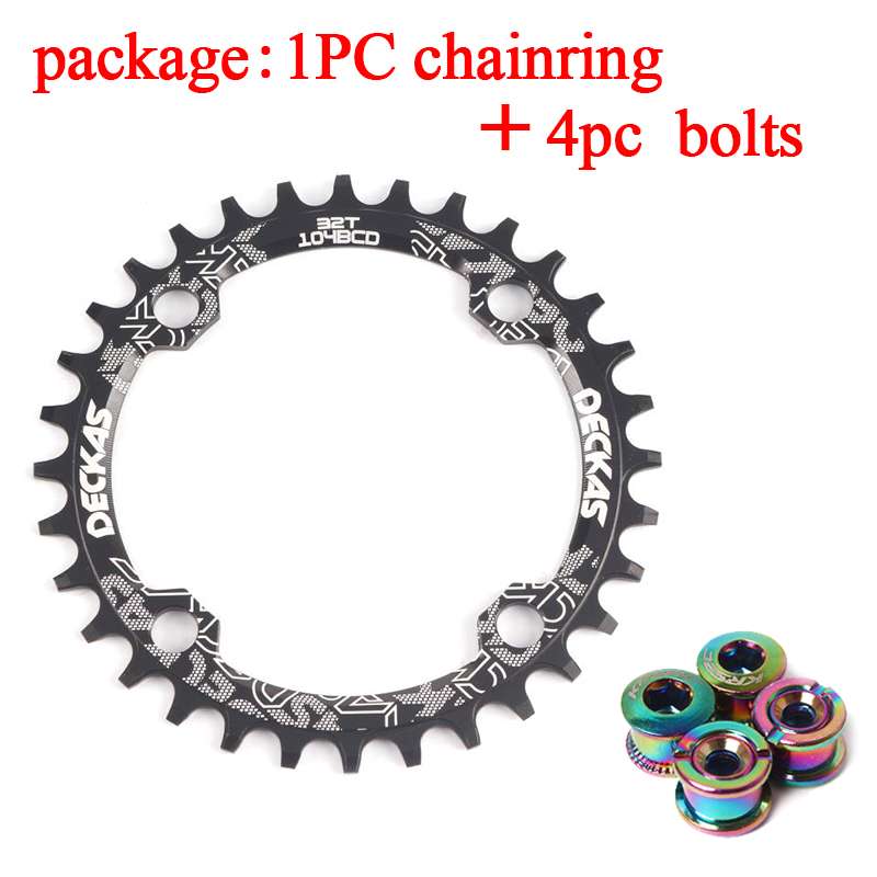 Deckas 104bcd Kettingblad Mtb Fiets Chain Ring Mountainbike Crankstel Smalle Brede Kettingwiel 32/34/36/38T Fietsonderdelen