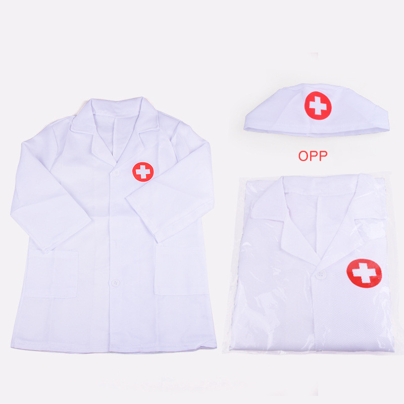Kinderkleding Rollenspel Kostuum Arts Overall Wit Roze Toga Verpleegkundige Uniform Educatief Arts Speelgoed Voor Kids