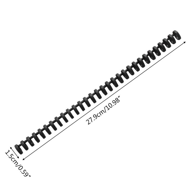 J6PA 30-Ring Binding Comb Colorful Binder Ring Aperture 0.59&#39;&#39; Length 11&#39;&#39; Fit for A6 6-ring A5 20-ring B5 26-ring A4 30-ring
