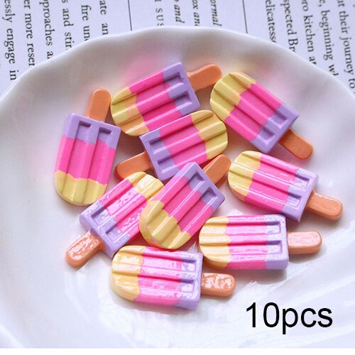 Boxicute Slime Charms Additieven Hars Ijslolly Ijs Accessoires Decor Filler Voor Pluizige Clear Knapperig Slime Klei: F 10pcs