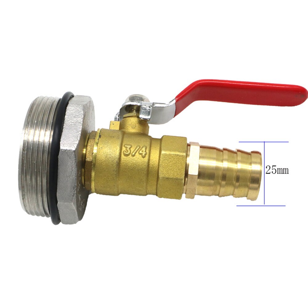 IBC Iron Brass Tank Adapter 60mm External thread to 13mm 15mm 20mm 25mm Garden Water Connectors Drain Adapter: D