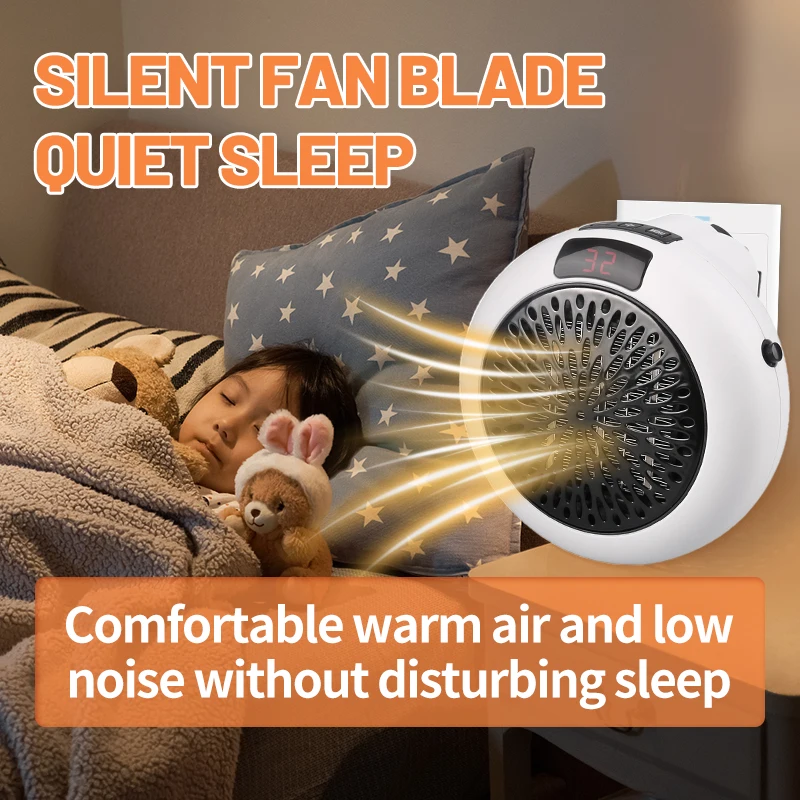 Riscaldatore d'ambiente portatile domestico plug-in riscaldatore d'aria elettrico senza fili 2S riscaldamento rapido ventilatore caldo desktop per il bagno domestico invernale
