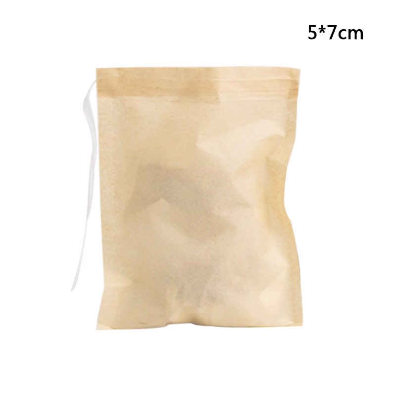 Bolsita con cordón para hierbas medicinales, bolsas de té vacías con filtro ecológico, papel Biodegradable, multiusos, 1 paquete: Nature 5x7cm