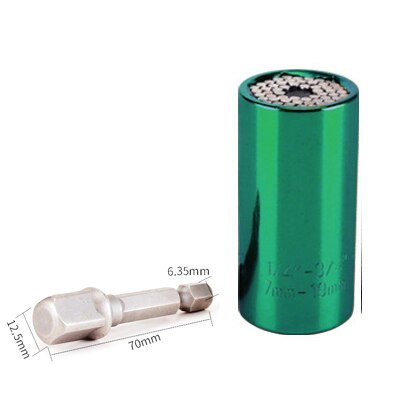 Torque Wrench Universal Sleeve Head Set Socket Sleeve 7-19mm Spanner Key Style Grip Multi Hand Tools Cr-v Sleeve: Green