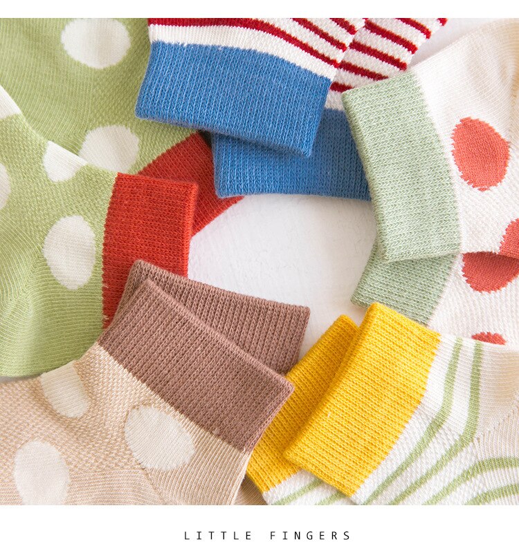 Kinder Socken Kind Jungen Und Mädchen Socken Frühjahr Und Sommer Neue Welle Punkt Streifen Atmungs Schiff Socken Günstige Sachen