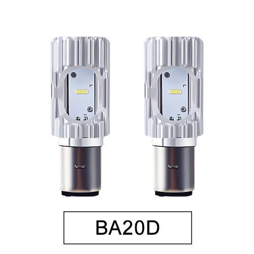 Bombilla led para motocicleta Ba20d, Faro de 12v, 40w, h4, 6500K, 4800LM, haz hi/lo, Universal, h4, Hs1, 2 uds.: BA20D 2PCS