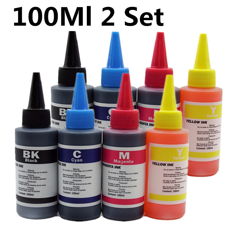 For LC61 Universal Dye Suit Refill Ink Kit Kits Refillable Inkjet DCP-165c DCP-375CW DCP-385CWDCP-395CN: 100ML 2 SET 2BK