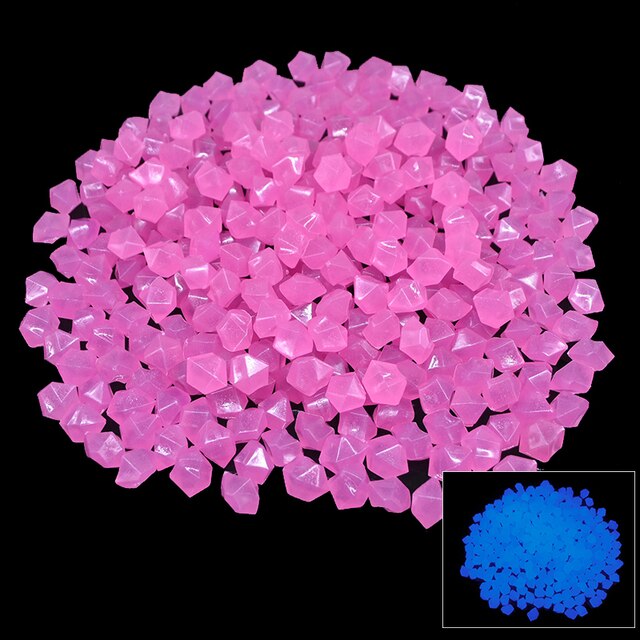 300Pcs 14mm Aquarium Glow Rocks Luminous Stones Glow in The Dark Pebbles Home Garden Decoration Outdoor Yard Lawn Path Decor: rose red