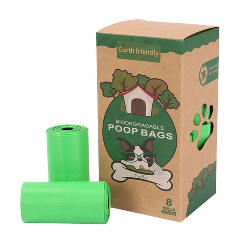 Biologisk nedbrytbare bæreposer kjæledyr valp hund avfallsposer lekkasjesikker kjøkken søppelpose  t5eb: Gn -8 ruller