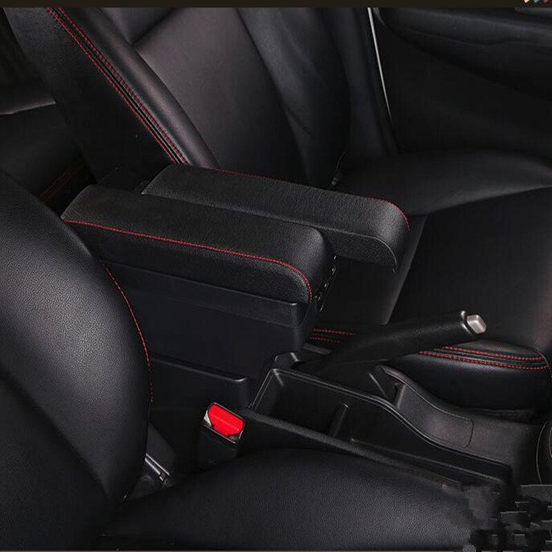 For Peugeot 107 armrest box USB Charging heighten Double layer