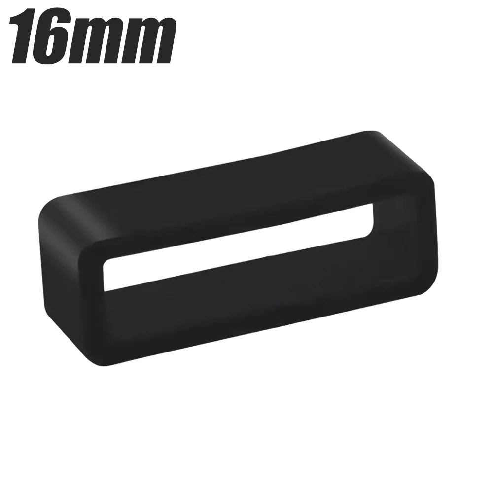 Rubber Ring Watch Strap Loops Silicone Replacement Watchband Keeper Holder Retainer 12 14 16 18 20mm Movable Watch Ring Circle: XXL / Black Yellow