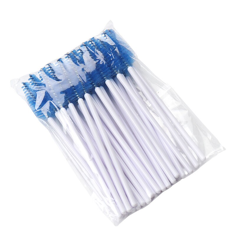 25pcs ciglia finte pennelli trucco Mascara bacchetta microbrush sopracciglio ciglia cosmetici applicatore strumento estensione ciglia: white blue