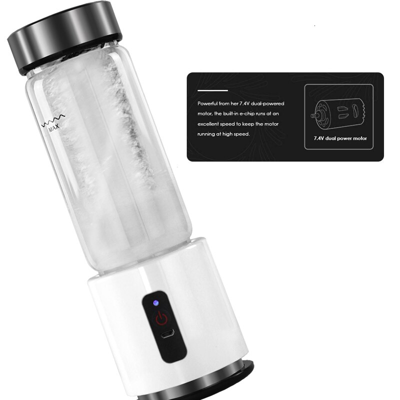 Bpa gratis usb genopladelig smoothie blender batteri personlig 380ml glas smoothie blender juicer let lille bærbar blender