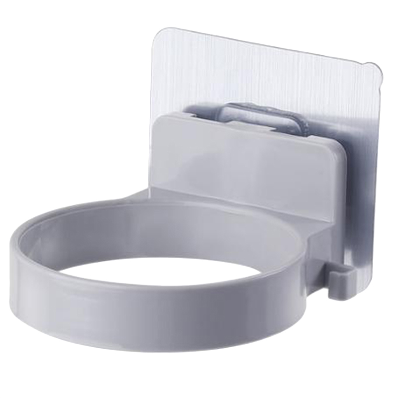 Household Wall-hanging Hair Dryer Rack Bathroom Storage Organization Air Duct Rack Storage Shelves Rack: gray