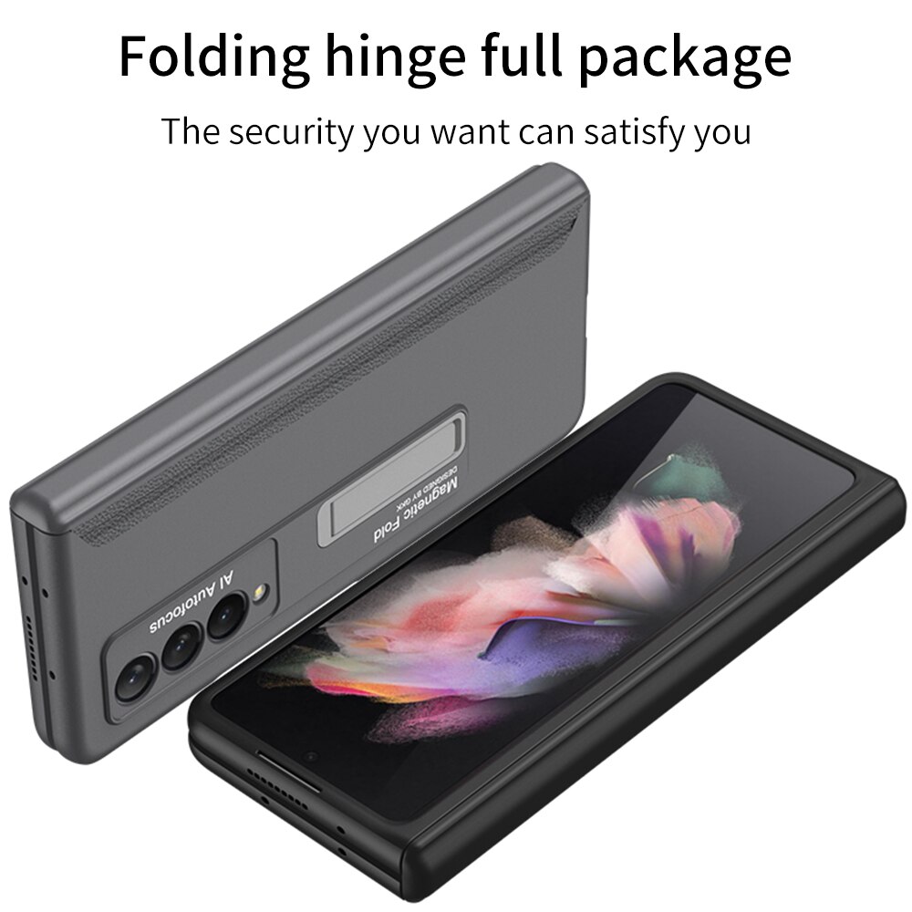 Gkk Magnetische Frame Plastic Case Voor Samsung Galaxy Z Vouw 2 3 5G Stand Alle-Inbegrepen Hard Cover voor Samsung Z Vouw 2 3 5G Case
