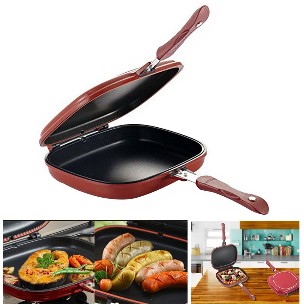 Koekenpan-Non Stick Cast Double Side Opvouwbaar Flipping Bakplaat Steak Kookgerei Pannenkoek Frittata Pan Koken Tools Voor Keuken