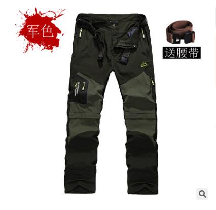 Detachable Male Hiking Pant Fishing Men Long Trouser Trekking Camping Climb Oversized Waterproof Outdoor Warmth Pants: Green / 4XL