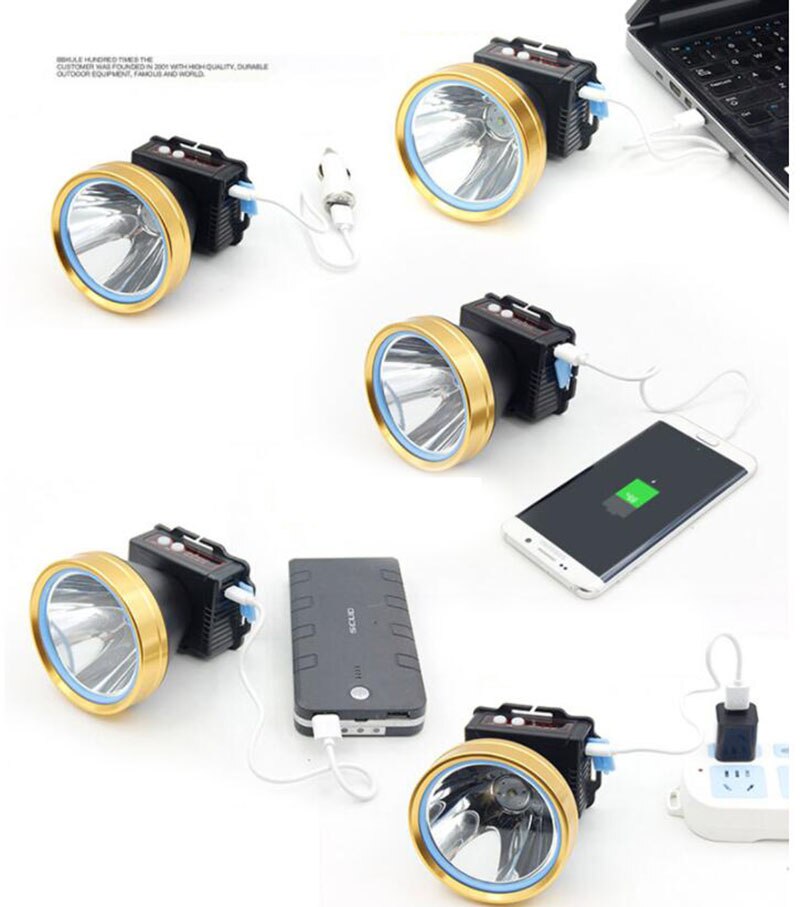Høj effekt  t6 led forlygte usb genopladelig sensor fiskeri frontal cykling lommelygte forlygte hovedlygter campingbelysning