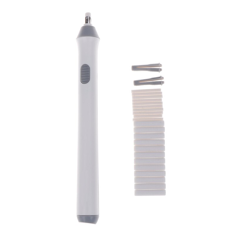 Electric Pencil Eraser Kit Battery Operated Highlights Erasing Effects Automatic Eraser For Sketch with 22pcs Rubber Refills: white