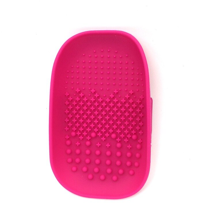 Cepillo de silicona para base de maquillaje, almohadilla de limpieza, cepillo para alfombrilla, herramientas de lavado, cepillos cosméticos para cejas, herramienta limpiadora, tablero depurador, 1 ud.: 15x9x3.5cm Red