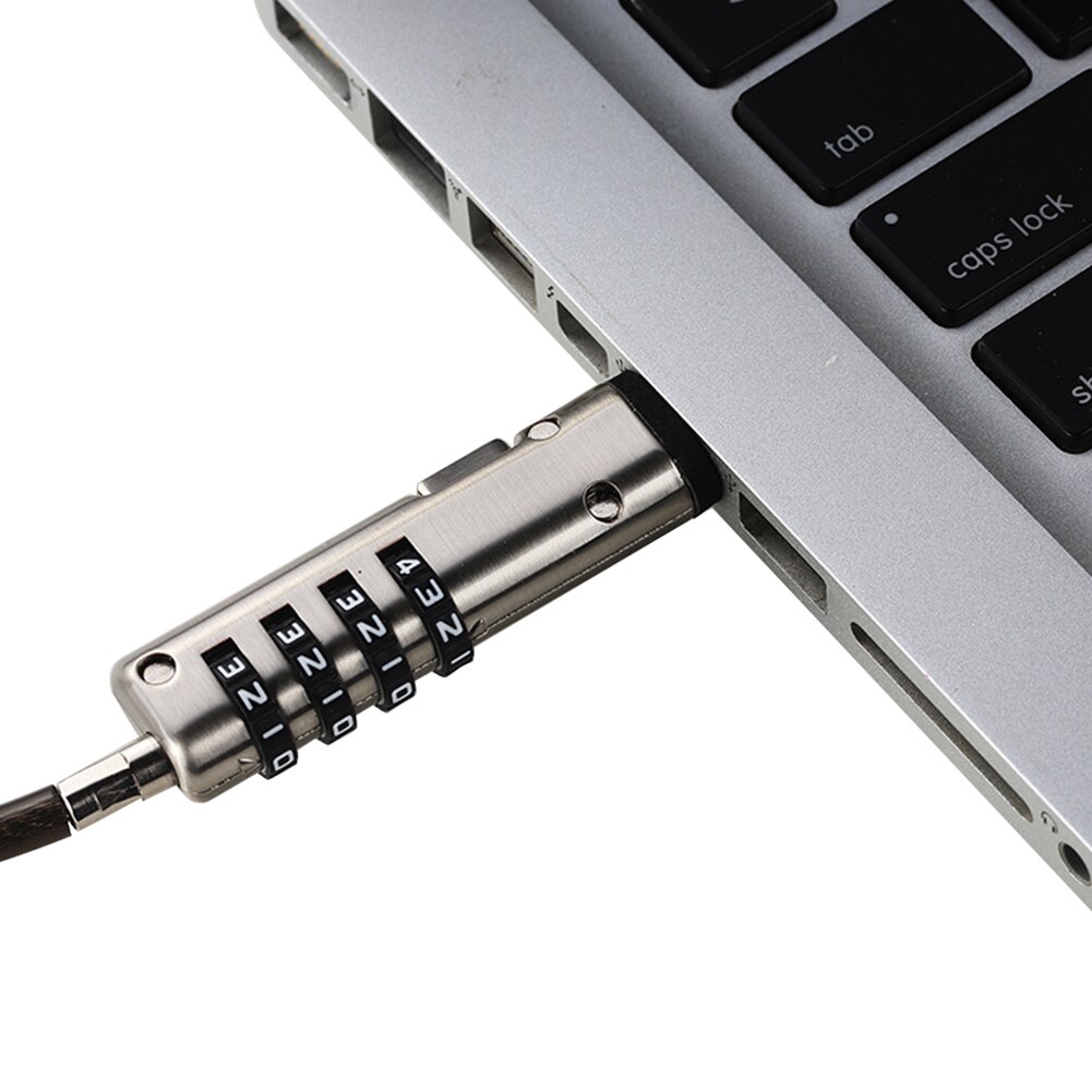Combination Office Cable USB Port Security Anti Theft Laptop Lock Universal Protective Keyless Notebook 4 Digit Password Steel
