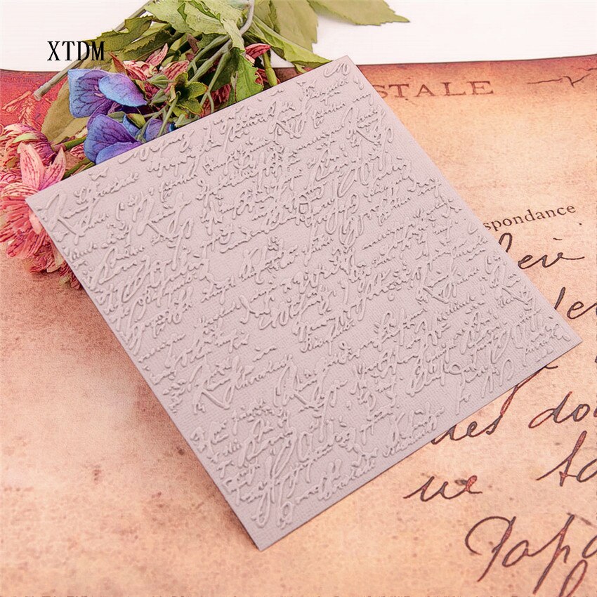 15x15cm Diary of poem Birthday wreath Embossing folders Plastic Scrapbooking DIY Template Fondant Cake Photo Album Card Making