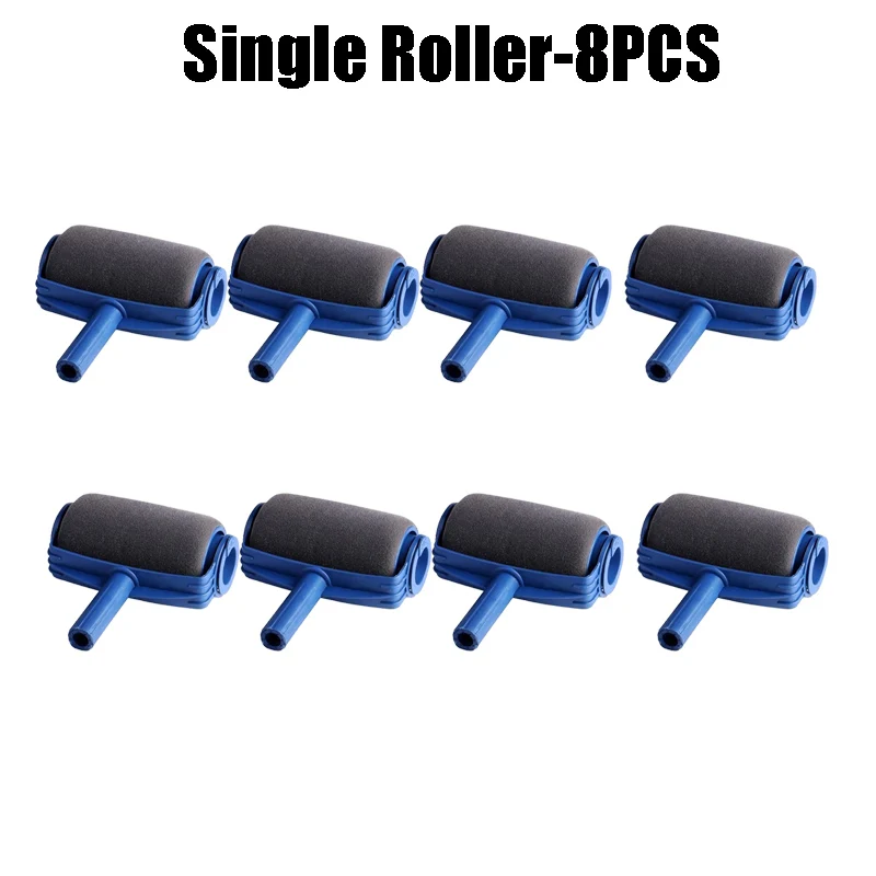 Rodillo de pintura PP y esponja, herramienta para bordes de pintura para paredes con mango ergonómico, pinceles de pintura prácticos para herramientas domésticas: Amarillo azul