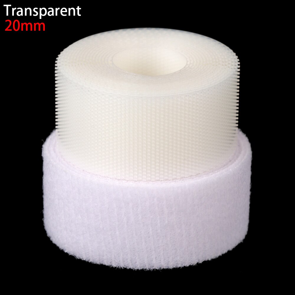 Cinta de sujeción para muñeca, pegatinas mágicas de 6/8/20mm de ancho, correa para pegar ropa, accesorios de ropa de costura para muñecas autoadhesivas DIY: 20mm	Transparent