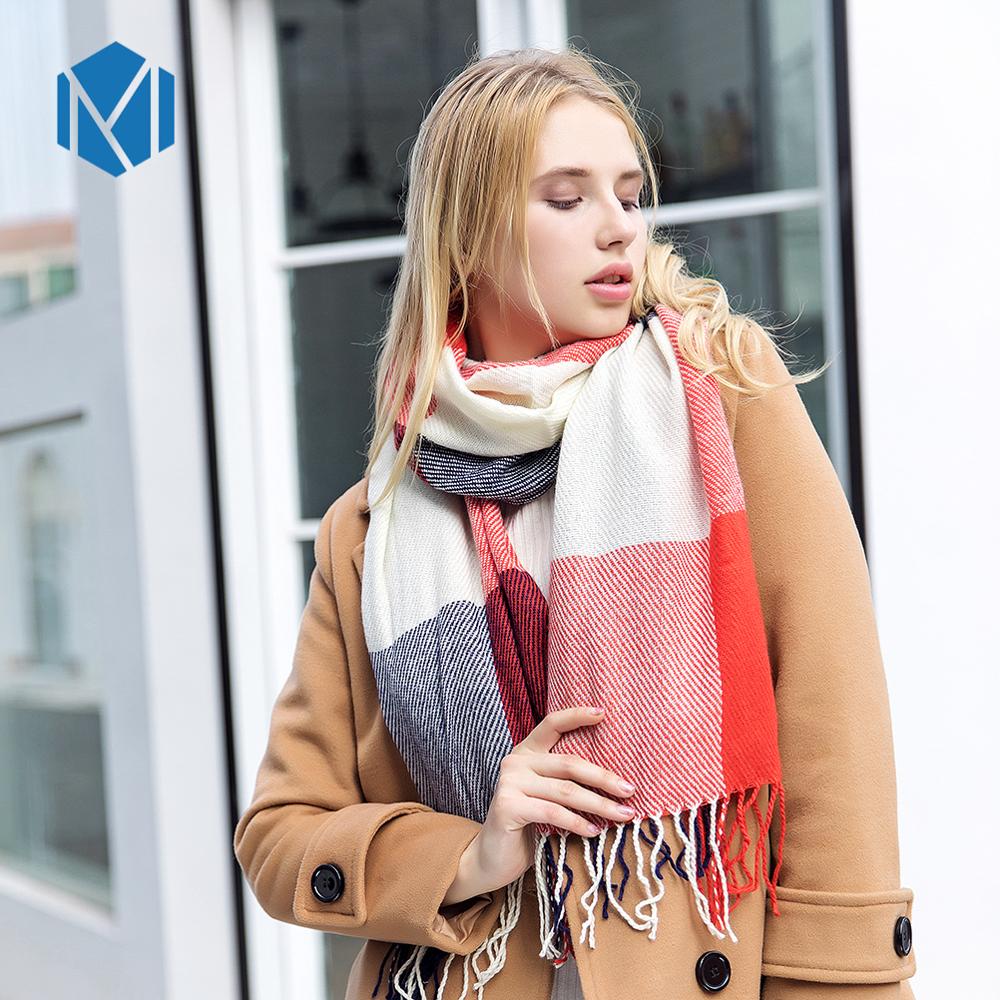 Bandana vinter kashmir tørklæde til kvinder tyk pashmina kvinde stjal plaid kvaster sjal tørklæder sjaal foulard femme