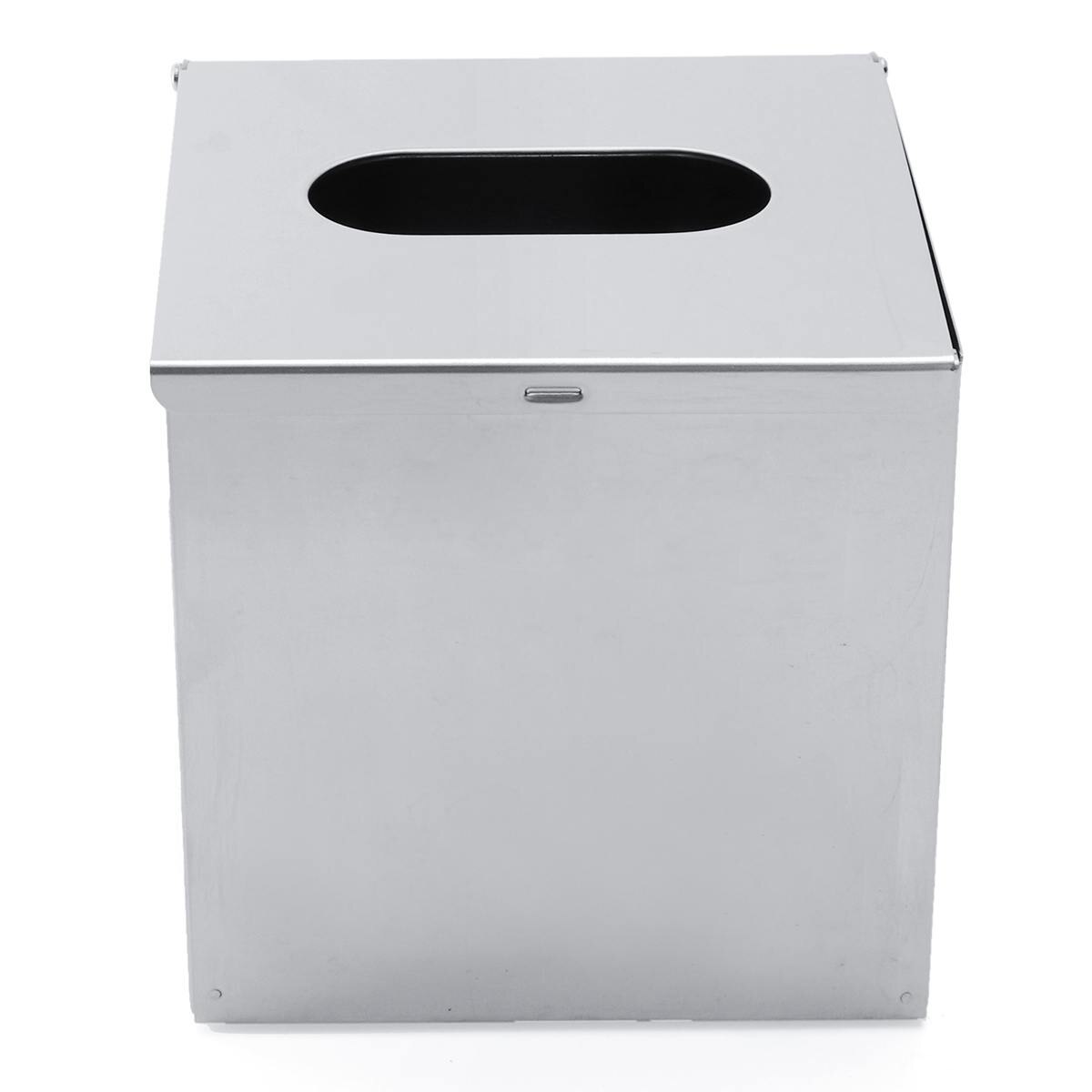 130 x 130 x 130mm Paper Rack Chrome Car Home Cube Square Tissue Box Container Stainless Steel Carton Towel Napkin Tissue Holder