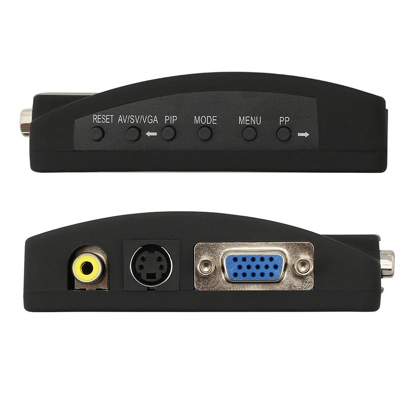 RCA Composite AV S-Video to VGA Converter Box CCTV DVR PC Laptop to TV Projector VGA Input to VGA Output Video Converter Adapter