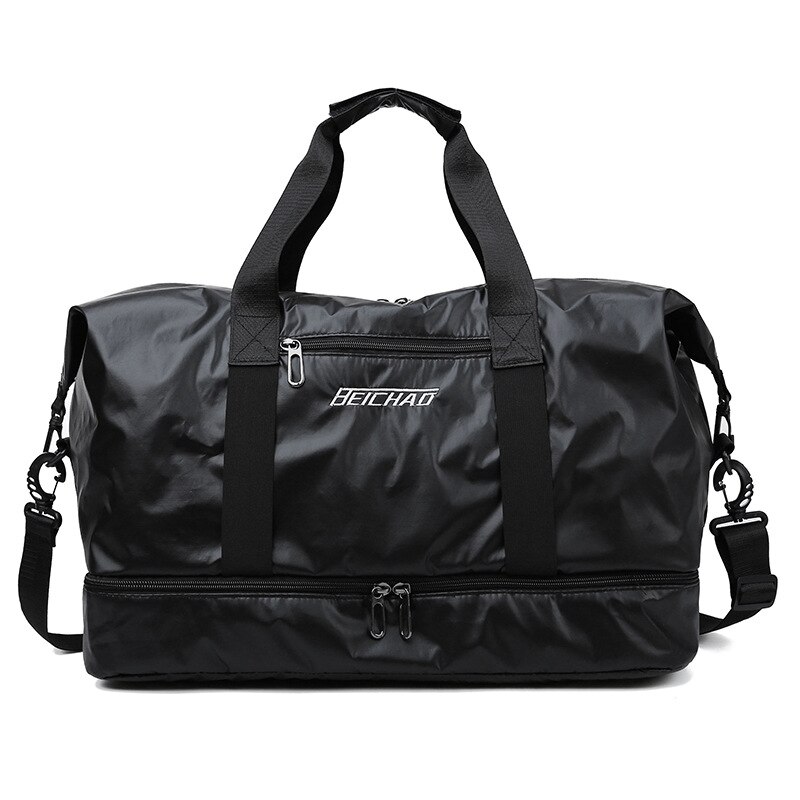 Reisetasche Große Kapazität Männer Hand Gepäck Reise Duffle Taschen Wochenende Taschen Frauen Multifunktionale Reise Taschen Malas De Viagem: Perle Schwarz
