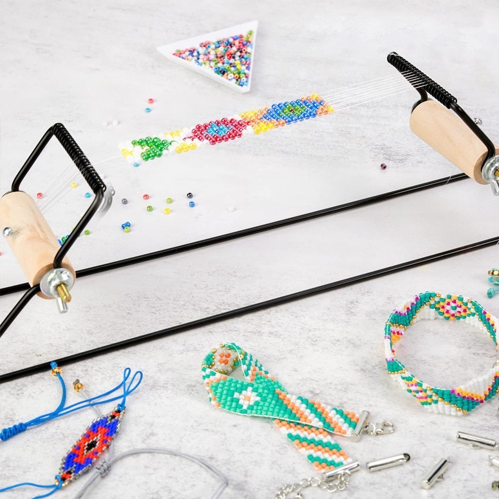 Weven Kralen Weefgetouw Eenvoudig Te Gebruiken Diy Tool Met Elastische Band Charme Tsjechische Glazen Kralen Naald Voor Armband Ketting Sieraden Makinng