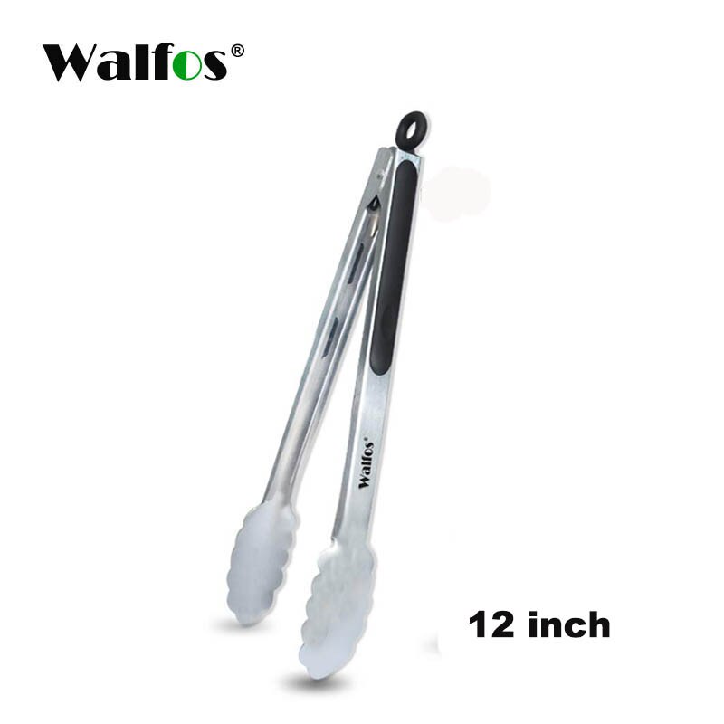 Walfos Extra Lange Rvs Bbq Grillen Tong Salade Brood Presenteren Tong Non-stick Keuken Barbecue Grillen Koken Tong: WALFOS 12 inch