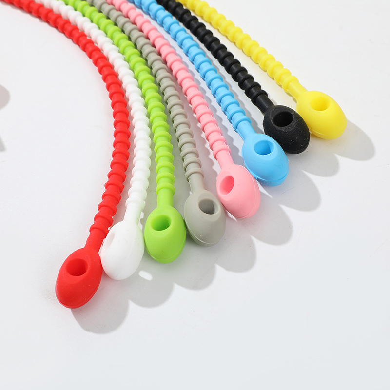 Fascette per alimenti riutilizzabili in Silicone da 5 pezzi fascette per borse a spirale fascette per cavi autobloccanti ecologiche