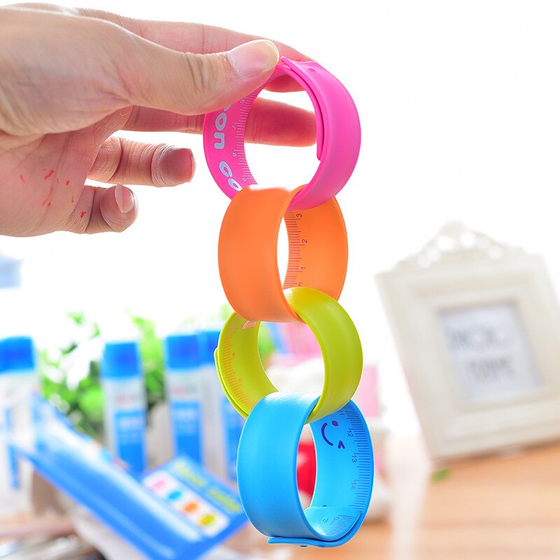 1pc Silicone w15 w54 Portable Slap Bracelet Student Supply Drawing Painting w51 Cute Soft Ruler