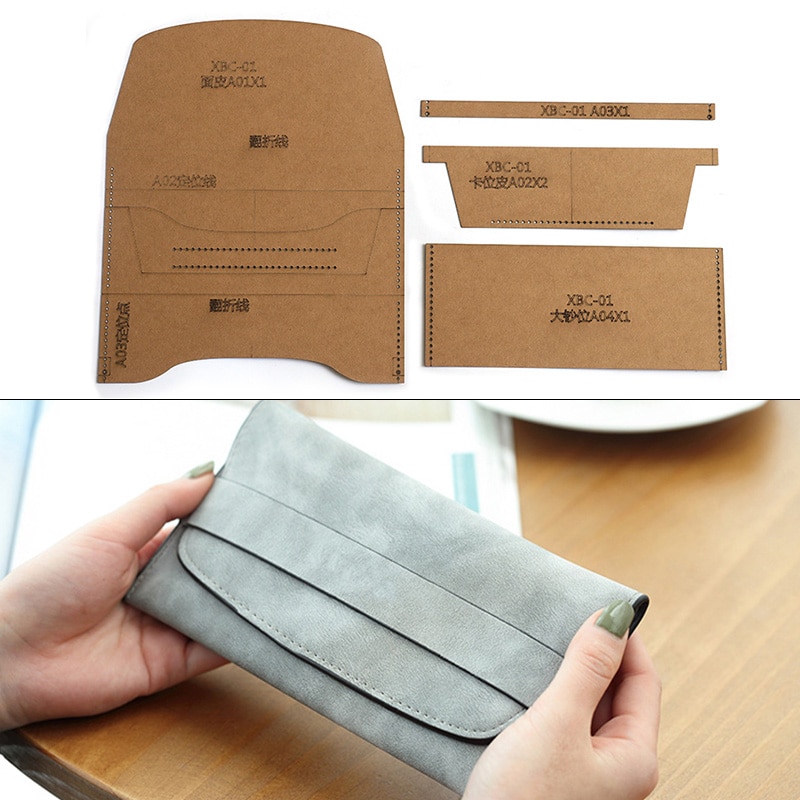 1Set DIY Kraft Paper Template Cute Men's and Women's clutches Leather Craft Pattern DIY Stencil Sewing Pattern