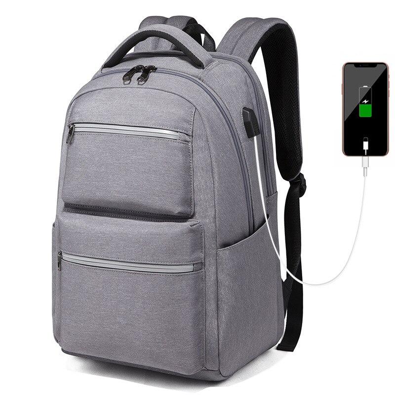 Sac à dos fonctionnel pour hommes, tendance, sac de voyage de pour étudiant, sac d'école pour homme, sac pour ordinateur portable de 15.6 pouces, nouvelle: Grey