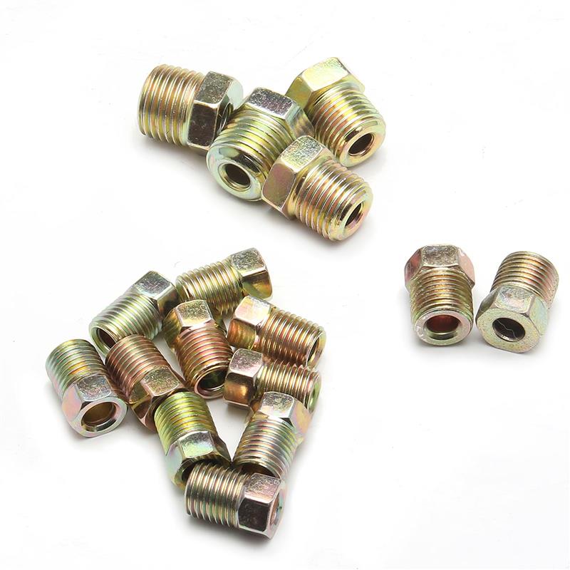 Brake Pipe Hose Roll Tube Coil Brake Line Tubing Durable 25 Inch Kit Copper Piping Tube With 16 Tube Nuts for Car Vehicle Auto