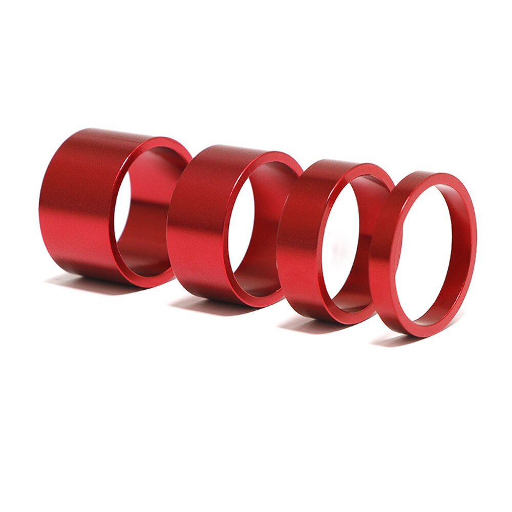 4 Stks/set Aluminium Bike Headset Wasmachine Mountain Fiets Voorvork Wasmachine Stuurpen Stuur Spacers Ringen Pakking: Red