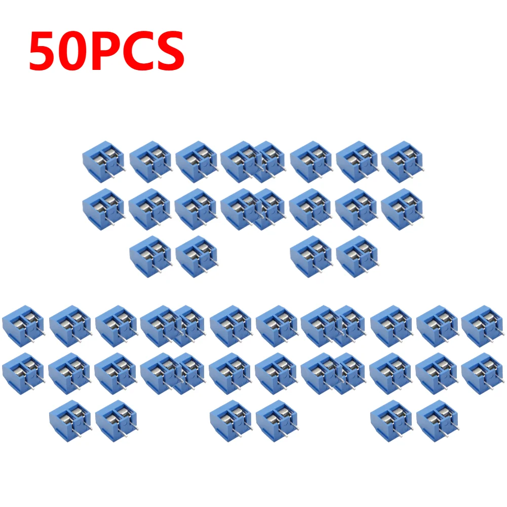 10-50Pcs PCB Mount Screw Terminal Block Connector Straight Pin 2P 3P KF301 Spliced Screw Terminals Block Connector for Arduino: grey