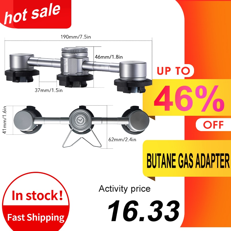 3 In 1/in 2 Butane Gas Adapter with Stable Bracket Gas Cartridge Head Conversion Adapter Nozzle Bottle Type Butane Convertor 캠핑