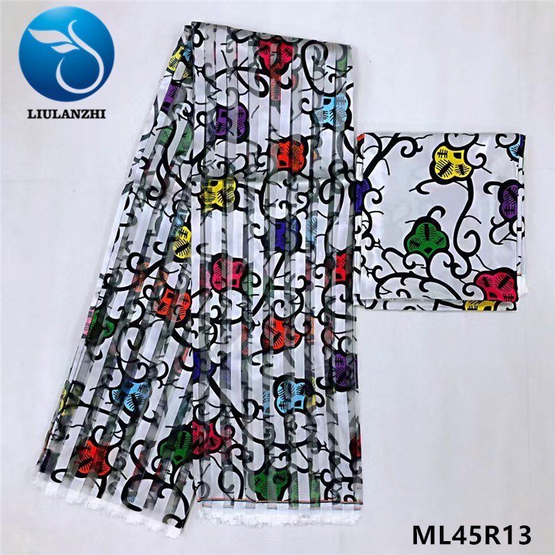 LIULANZHI-ruban africain pour couture de robe, à cire anakra, organza, 4 mètres 2 mètres, ruban africain pour couture de robe, ML45R01-21: ML45R13