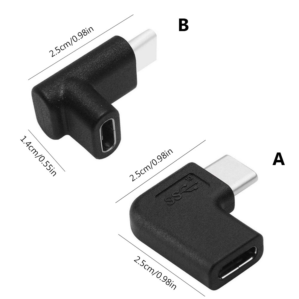 Mini kannettava 90 asteen suorakulmainen usb 3.1 tyyppi c uros-naaras muunnin usb-c-sovitin älypuhelin tarvikkeet