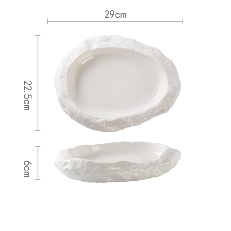 Plato de cerámica hueco para cena, plato de carne, vajilla de forma Irregular para el hogar, platos de aperitivos, bandeja de postre, plato de Pasta para restaurante: 11.5 inch