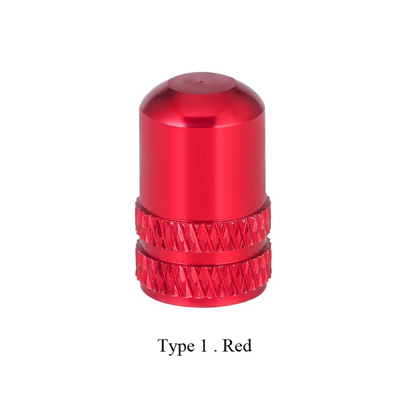 Fahrrad Reifen Ventil Kappe Aluminium Schrader/Presta Ventil Kappe Fahrrad Reifen Kappen Mit Vakuum Reifen Gesetz Mund Mutter Radfahren zubehör 2Pcs: type1.red