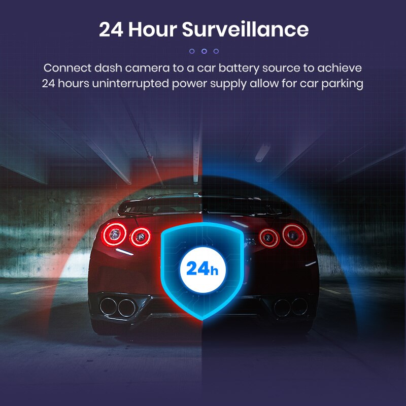 DVR Car Dash Cam Wire 3.2m Mini Micro USB Charger Line Dashcam Hardwire Cable Kit 12/24V To 5V 2.5A 24h Auto Parking Monitor