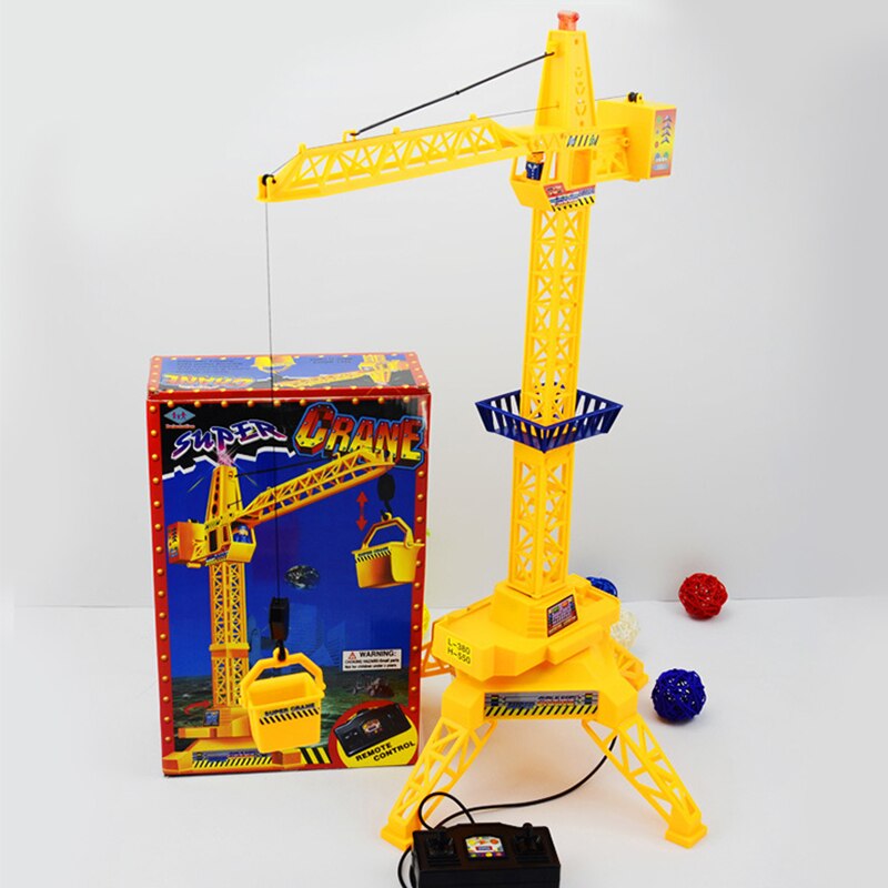 Grúa torre de juguete con control remoto de hormigón reforzado para niños