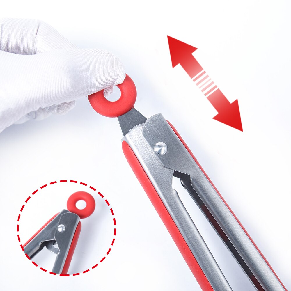 2 in 1 Smart Kitchen Spatula and Tongs Non-Stick Heat Resistant Stainless Steel Frame Silicone Tongs Kitchen Tools Gadget